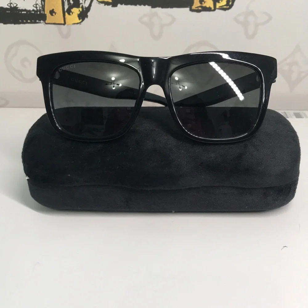 Luxury New Authentic Gucci GG0158SN 001 Sunglasses ✨